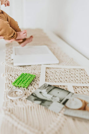 Baby Mushroom Farmhouse Hand & Footprint Keepsake Frame Kit – Rustic 9" x 11" Distressed Wood