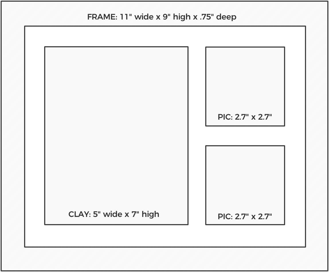 Baby Mushroom Farmhouse Hand & Footprint Keepsake Frame Kit – Rustic 9" x 11" Distressed Wood