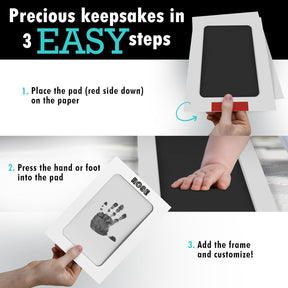Ultimate Baby Ink Hand & Footprint Kit – 2-Pack Inkless Pad Stamp with Frame & Stencil