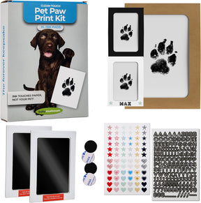 Large Inkless Pet Paw Print Kit – Clean-Touch Ink Pads for Dogs & Cats with Frames by Baby Mushroom
