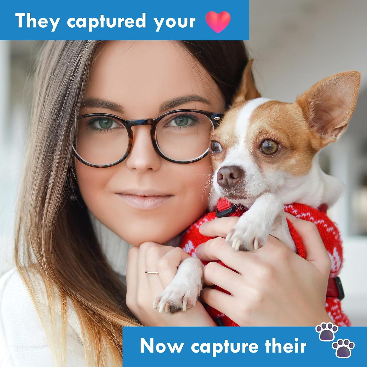 Large Inkless Pet Paw Print Kit – Clean-Touch Ink Pads for Dogs & Cats with Frames by Baby Mushroom