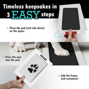 Large Inkless Pet Paw Print Kit – Clean-Touch Ink Pads for Dogs & Cats with Frames by Baby Mushroom
