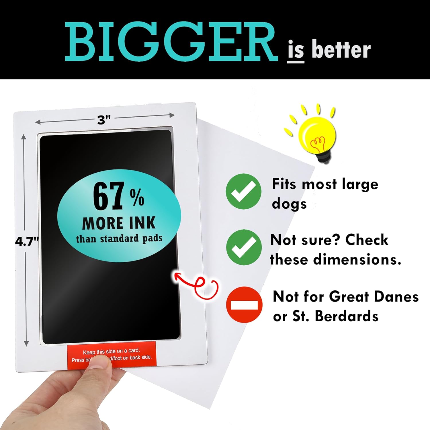 Large Inkless Pet Paw Print Kit – Clean-Touch Ink Pads for Dogs & Cats with Frames by Baby Mushroom