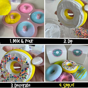 DIY Donut-Shaped Sidewalk Chalk Kit – Make 8+ Colorful Donut Chalks with Silicone Mold