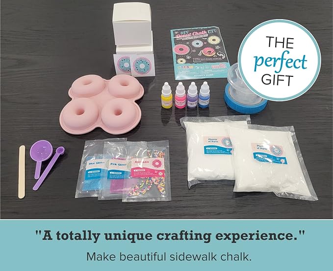 DIY Donut-Shaped Sidewalk Chalk Kit – Make 8+ Colorful Donut Chalks with Silicone Mold