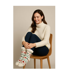 Oooh Geez Women’s Grippers Slipper Socks – Cozy Sherpa-Lined Winter Socks