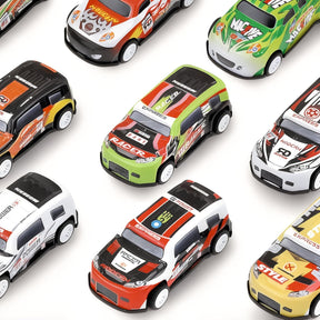 50pk Pull Back Cars – Mini Die-Cast Race Vehicles with Storage Bucket