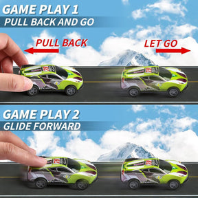 50pk Pull Back Cars – Mini Die-Cast Race Vehicles with Storage Bucket