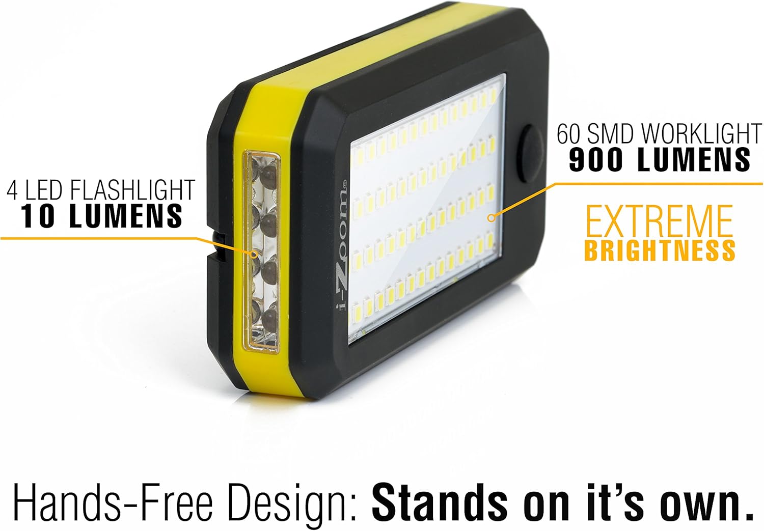 iZoom Versa Smart Utility Light – 900 Lumens LED Work Light with Magnet & Stand