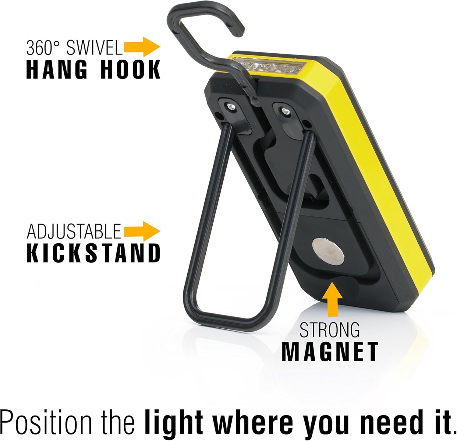 iZoom Versa Smart Utility Light – 900 Lumens LED Work Light with Magnet & Stand