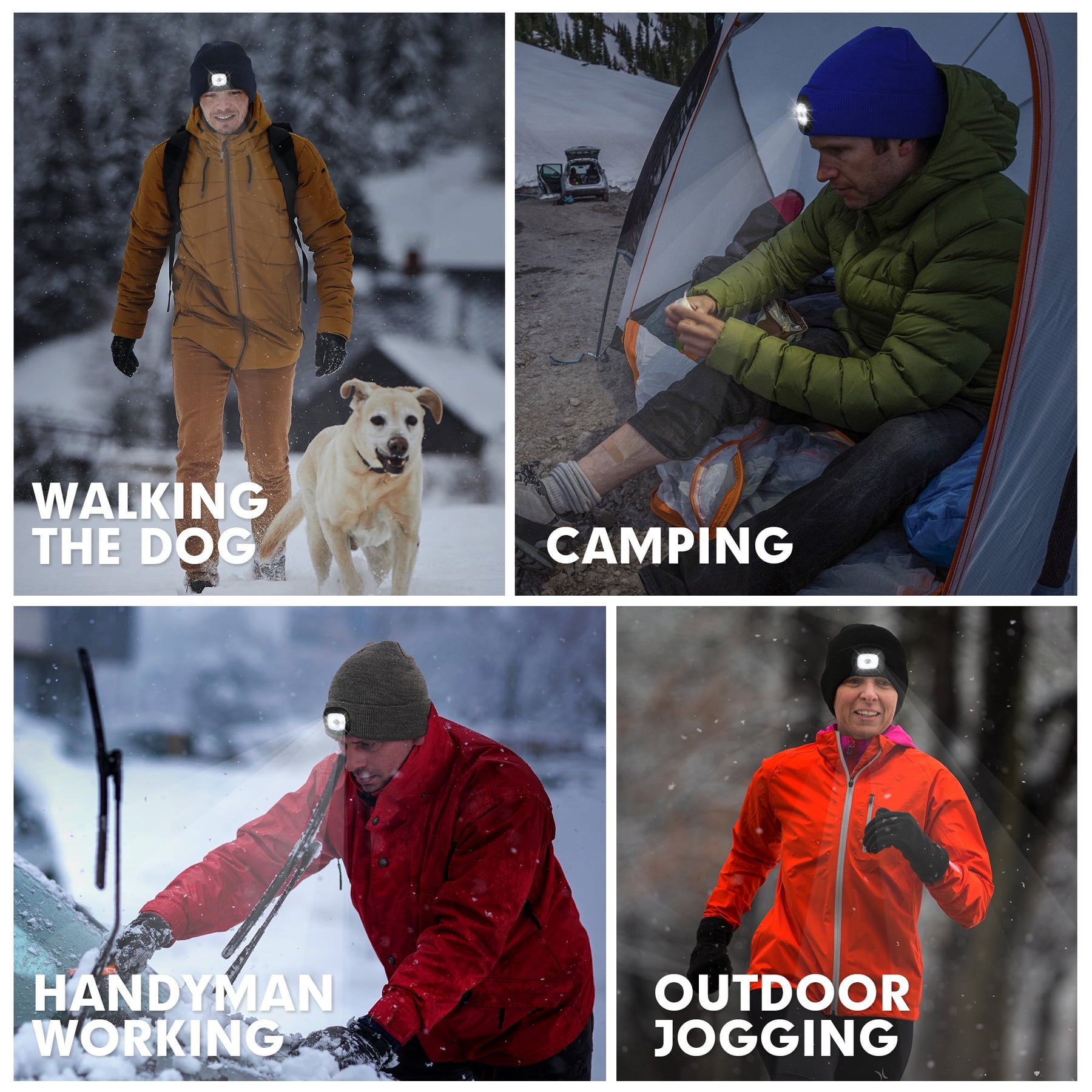 FarPoint USB Rechargeable Light-Up Beanie – 200 Lumen LED Hat