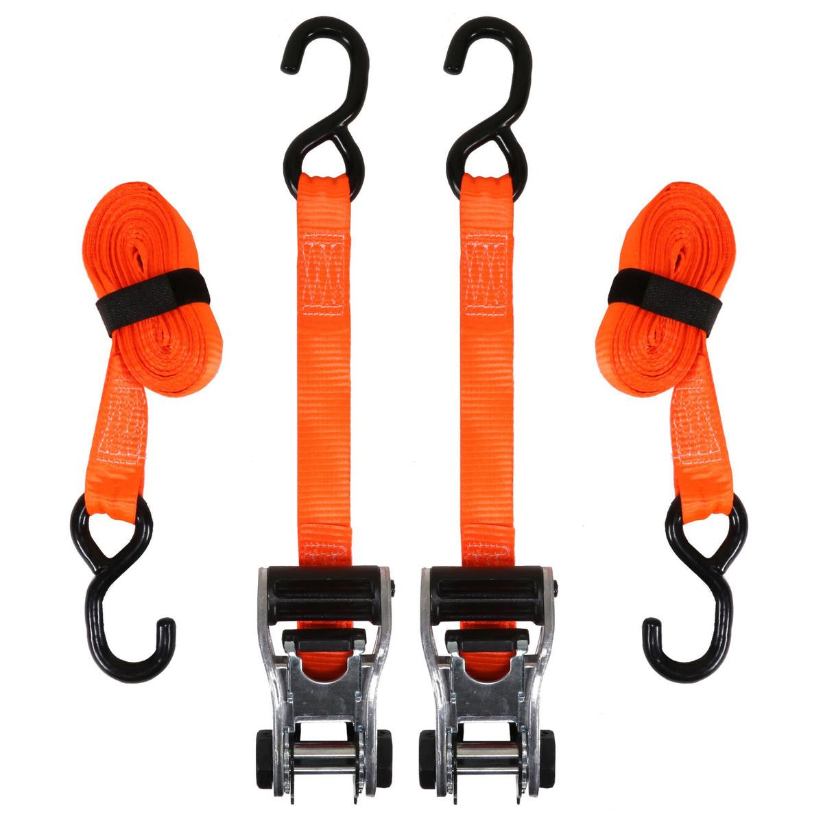 Tool Solutions Ratchet Tie-Down Straps – 2 Pack, 10' Adjustable, 1500 lb Strength