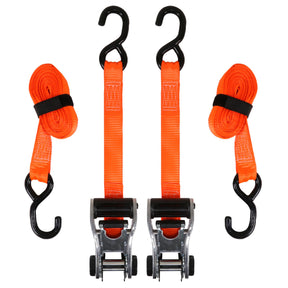 Tool Solutions Ratchet Tie-Down Straps – 2 Pack, 10' Adjustable, 1500 lb Strength