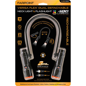 Farpoint Dual Detachable Neck Light & Flashlight – 400 Lumens Rechargeable