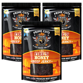 3pk Prime Cuts Beef Jerky 2.5oz Bags – USDA Prime Brisket,  Choose 6 Bold Flavors