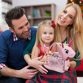 Plush 8" Unicorn Toy Set with Purse ,Necklace, & Bracelet – Unicorn Gift Set for Girls