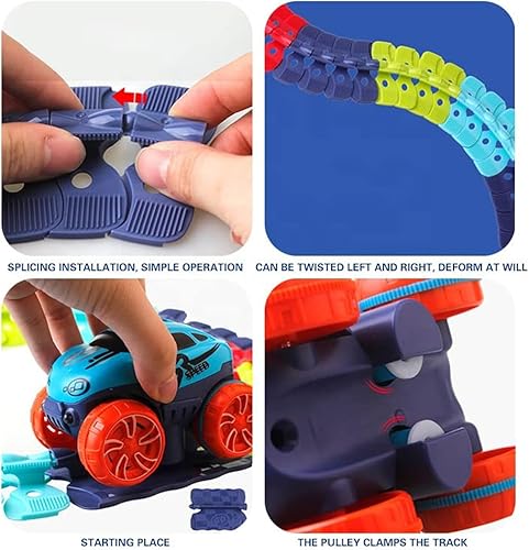 200pc Flexible Changeable Race Track with LED Light-Up Race Cars