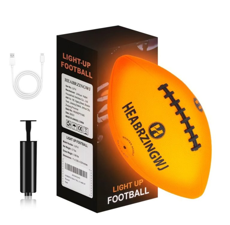 Glow in The Dark LED Football – Waterproof Light Up Rechargeable Football, Pump Included