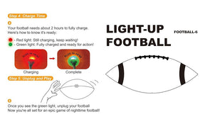 Glow in The Dark LED Football – Waterproof Light Up Rechargeable Football, Pump Included