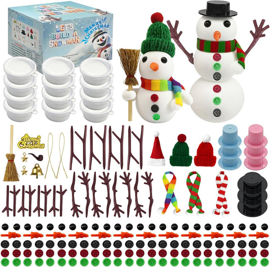 131-Piece DIY Clay Snowman Kit – Holiday Modeling Clay Activity for Kids