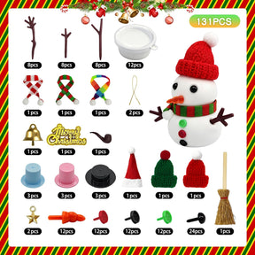 131-Piece DIY Clay Snowman Kit – Holiday Modeling Clay Activity for Kids