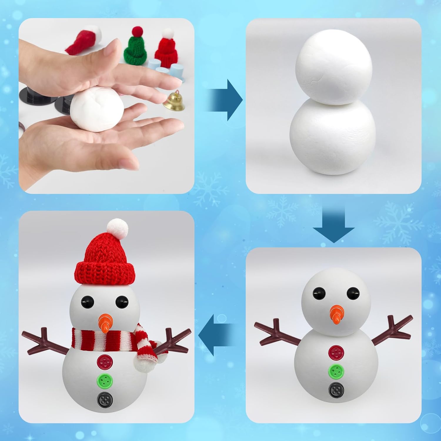 131-Piece DIY Clay Snowman Kit – Holiday Modeling Clay Activity for Kids