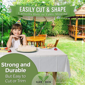 3pk  Garden Pro Compostable Tablecloths – 108″ x 54″, Strong & Durable