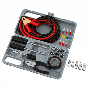 35pc Auto Emergency Tool Kit – Compact Roadside Repair Set with Jumper Cables