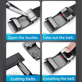 Men’s Adjustable Ratchet Belt – Fit's Nearly Any Size, Automatic Buckle, Casual Everyday Wear