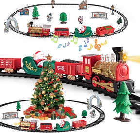 Christmas Tree Train with Light & Sound - Battery Powered Toy Train Set