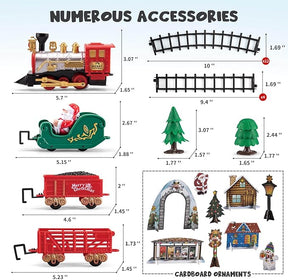 Christmas Tree Train with Light & Sound - Battery Powered Toy Train Set