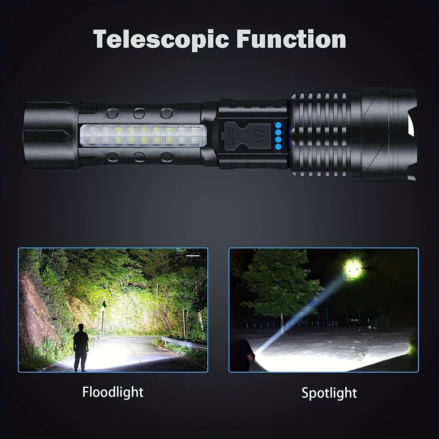 AXL Senter LED Tactical Flashlight – 1500 Lumens – USB Rechargeable – 7 Modes
