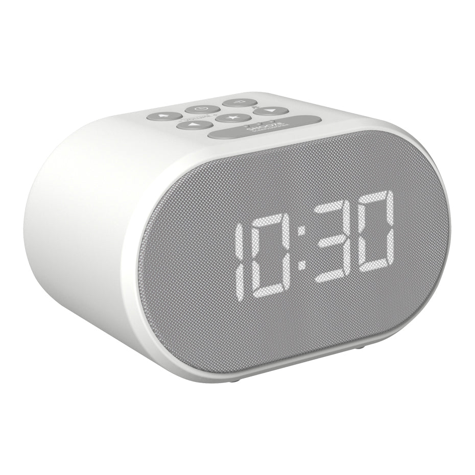 Minimalist Bedside Alarm Clock with FM Radio & USB Charging Port