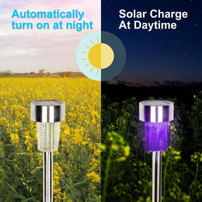10pc Color Cycling Solar Patio Garden Path Lights – Auto Color-Changing