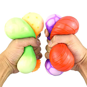 4pk Textured Stretch & Squeeze Stress Balls – Sensory Fidget Toys