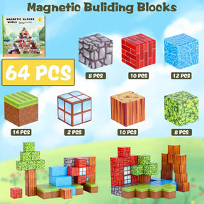 64pc Magnetic Forest Tree House Building Blocks – Creative STEM Set