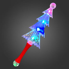 14″ Christmas Tree Light Up Wand with Prism Ball – Flashing Colors