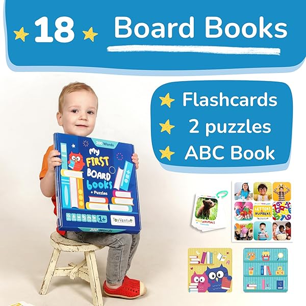 18-Book Toddler Learning Set with Puzzles & Flashcards (Ages 1–3)