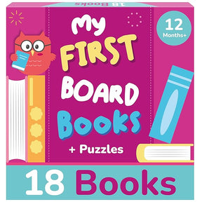18-Book Toddler Learning Set with Puzzles & Flashcards (Ages 1–3)