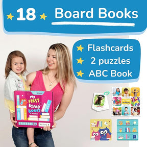 18-Book Toddler Learning Set with Puzzles & Flashcards (Ages 1–3)