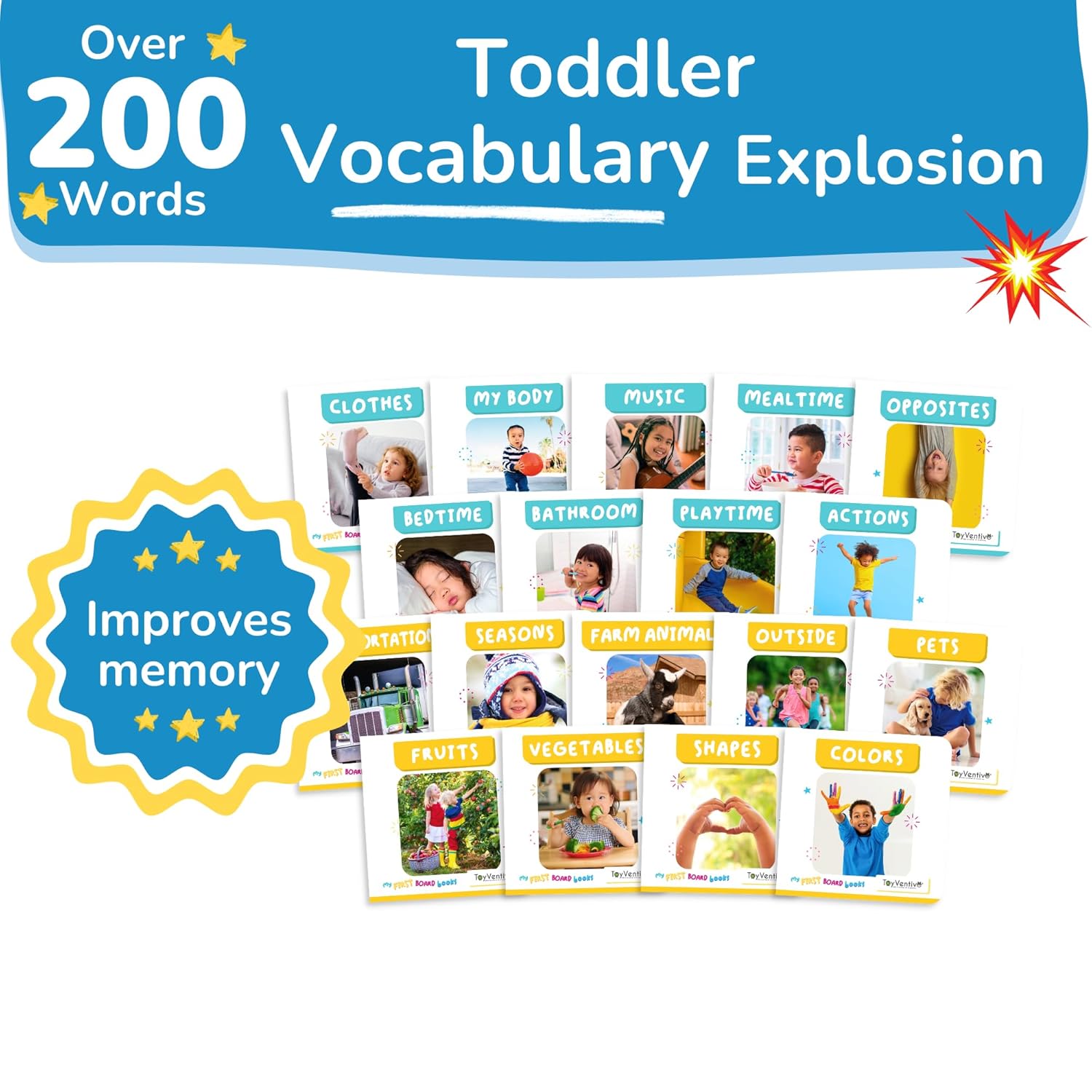 18-Book Toddler Learning Set with Puzzles & Flashcards (Ages 1–3)