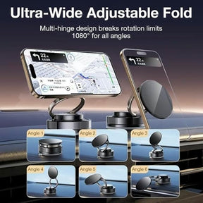Magnetic Car Phone Holder – Super Strong Vacuum Mount, 360° Foldable
