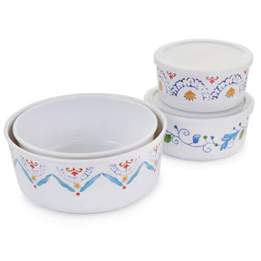8pc Floral Gibson Home Anaya Nesting Food Storage Bowls