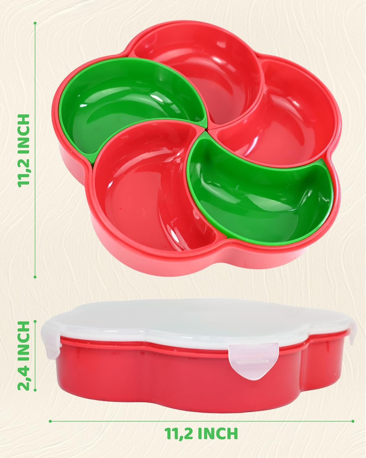 Skywin Flower Shaped Snack Tray – Fun Snack Container with Spinner for Travel