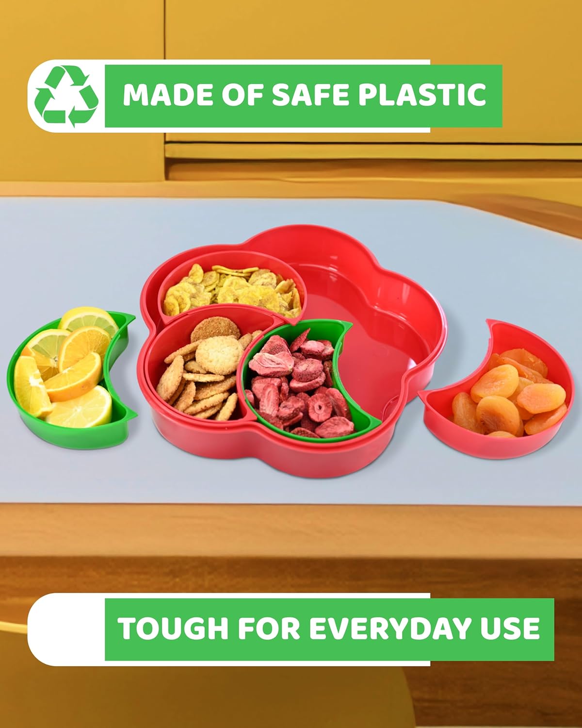 Skywin Flower Shaped Snack Tray – Fun Snack Container with Spinner for Travel