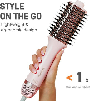 Zelladay Dual Ionic Blow Dryer Brush – Hot Air Brush for Fast Blowouts