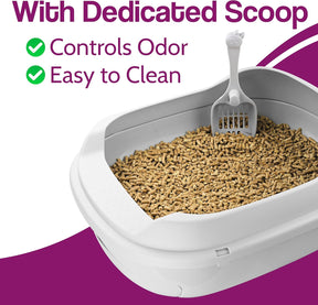 TidyFriend Sifting Cat Litter Box for Pine Pellets – 22″ x 17.7″ Grey