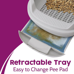 TidyFriend Sifting Cat Litter Box for Pine Pellets – 22″ x 17.7″ Grey