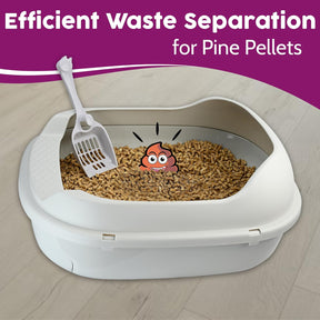 TidyFriend Sifting Cat Litter Box for Pine Pellets – 22″ x 17.7″ Grey