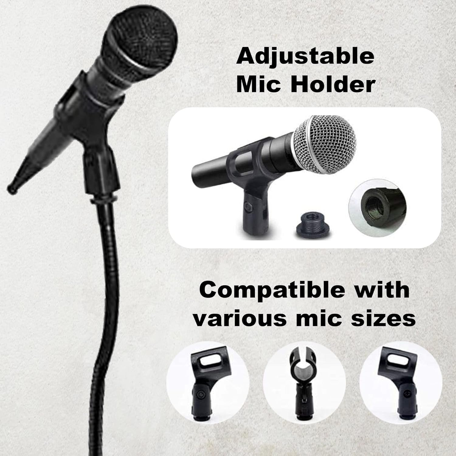 Skywin Gooseneck Microphone Holder – Adjustable Desk & Podium Mic Stand
